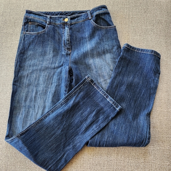 St John Sport Straight Leg Jeans Womens Size 6 Dark Wash Denim - Picture 3 of 6